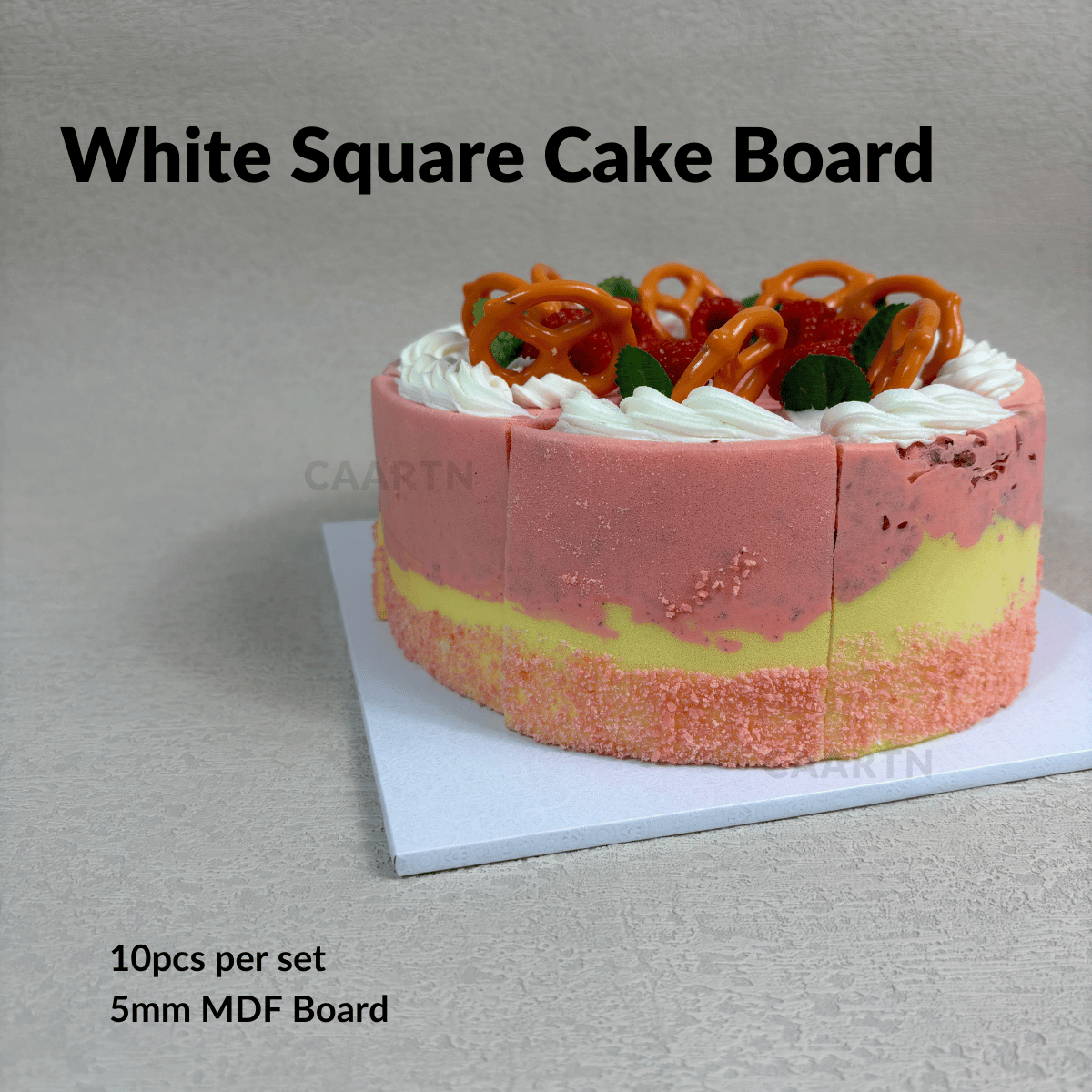 6" White Square Cake Board (5mm)