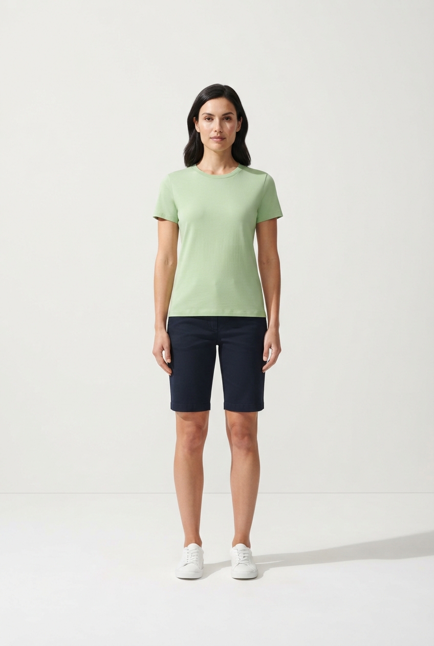 Weekend classic lightgreen relaxed cut women's T-shirt on model