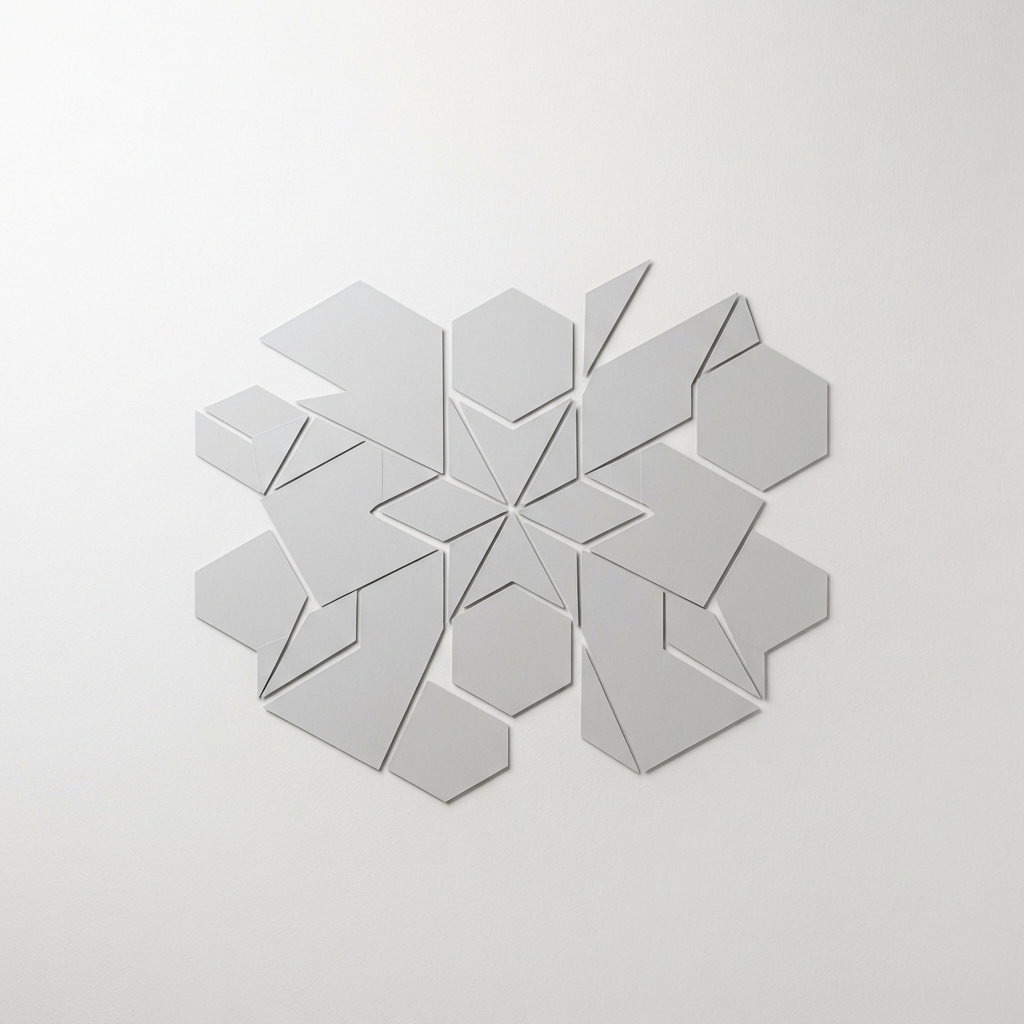 Creator grid vinyl wall sticker set in light gray