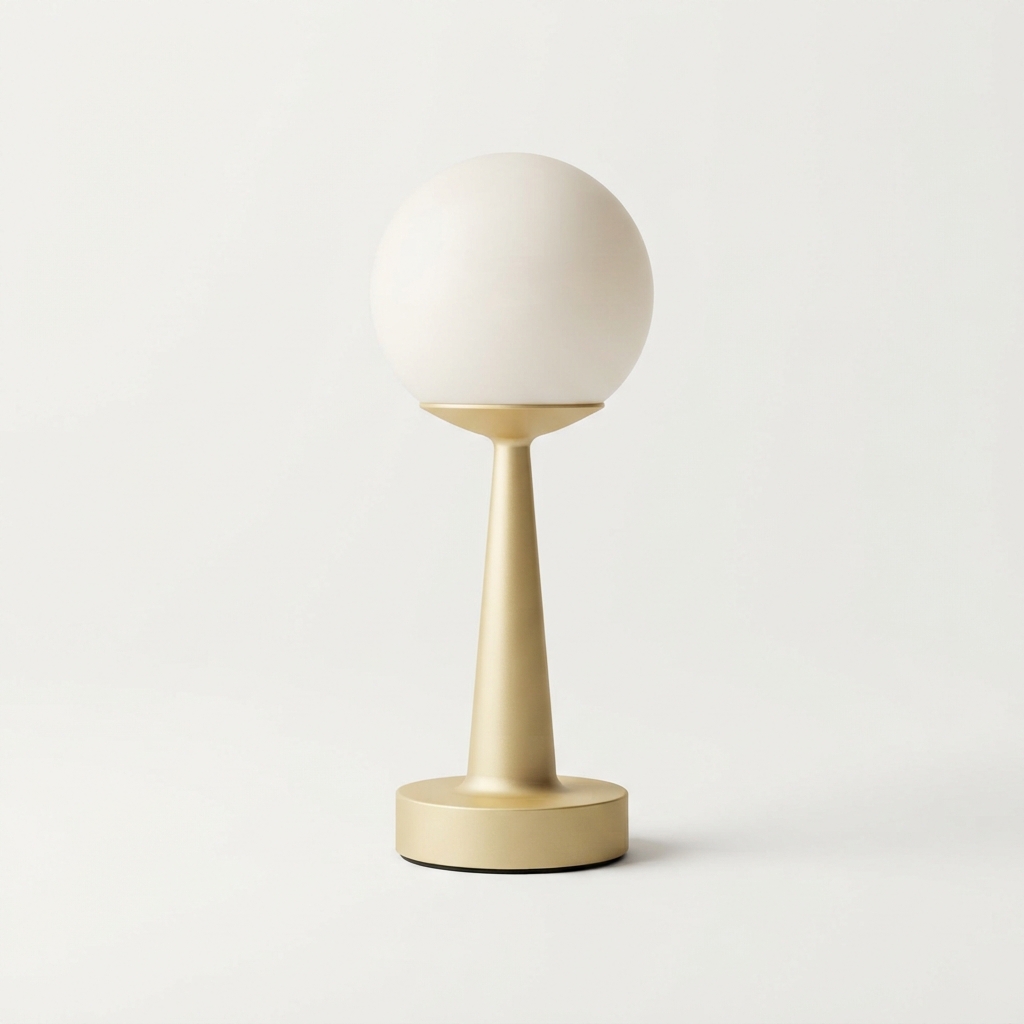 Minimal outdoor portable LED table lamp for balcony use