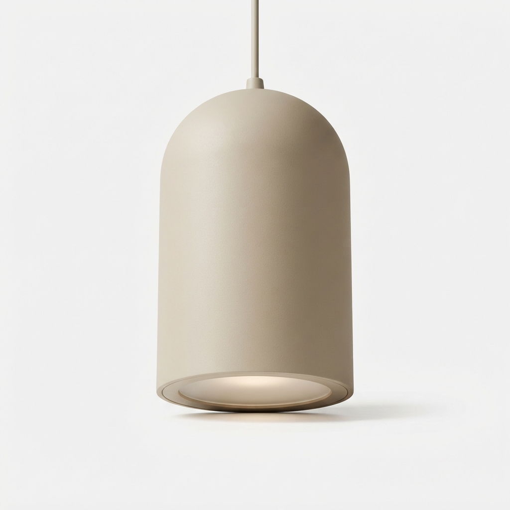Minimal outdoor pendant light with warm glow for patio spaces