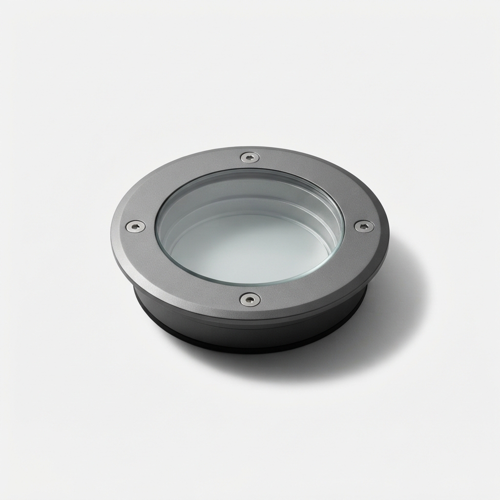 Minimal outdoor recessed ground LED light for path marking