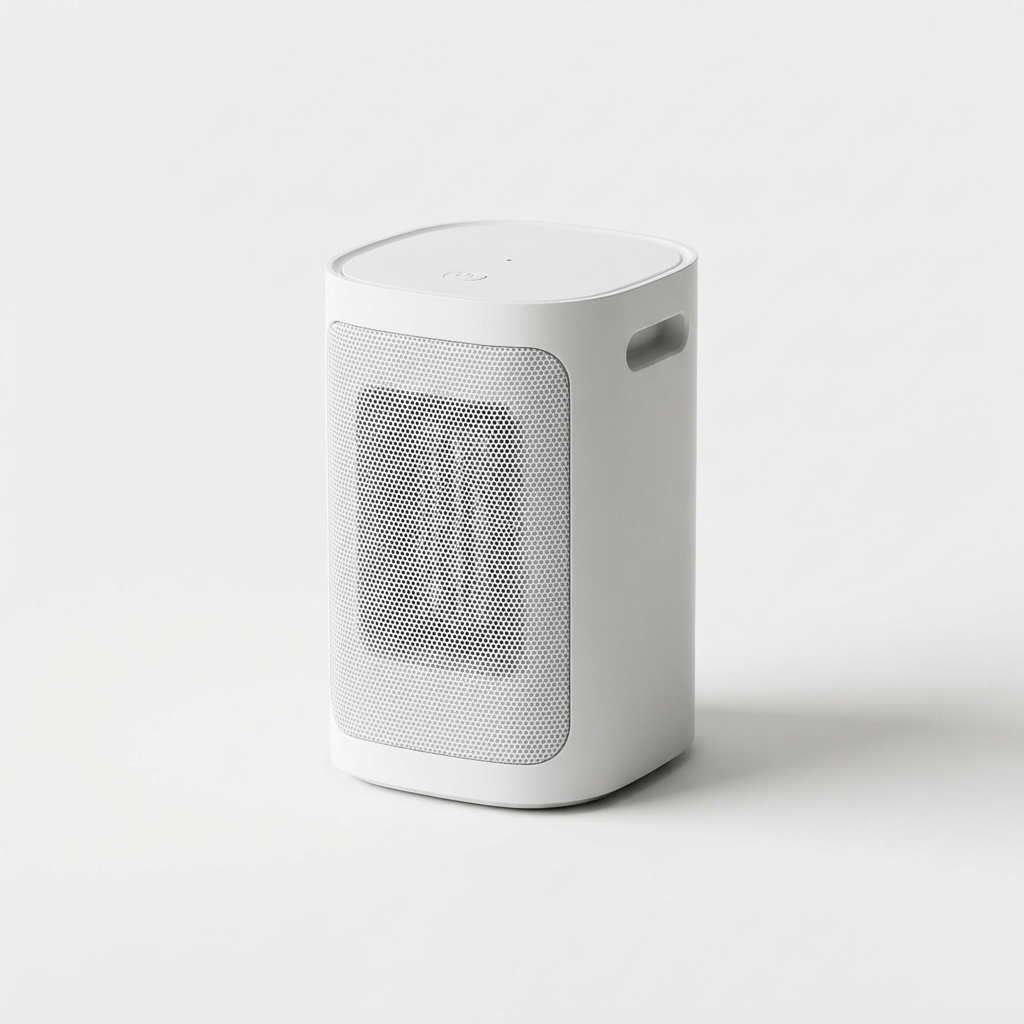 Portable ceramic heater front view