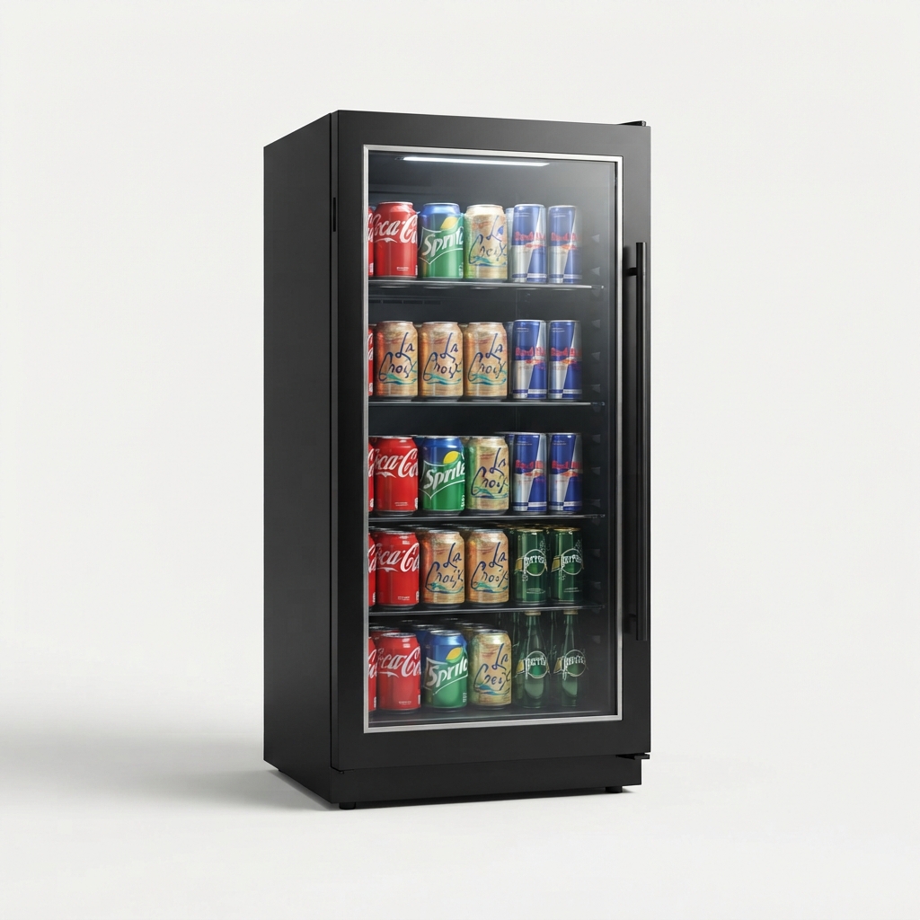 Under-counter beverage refrigerator front view