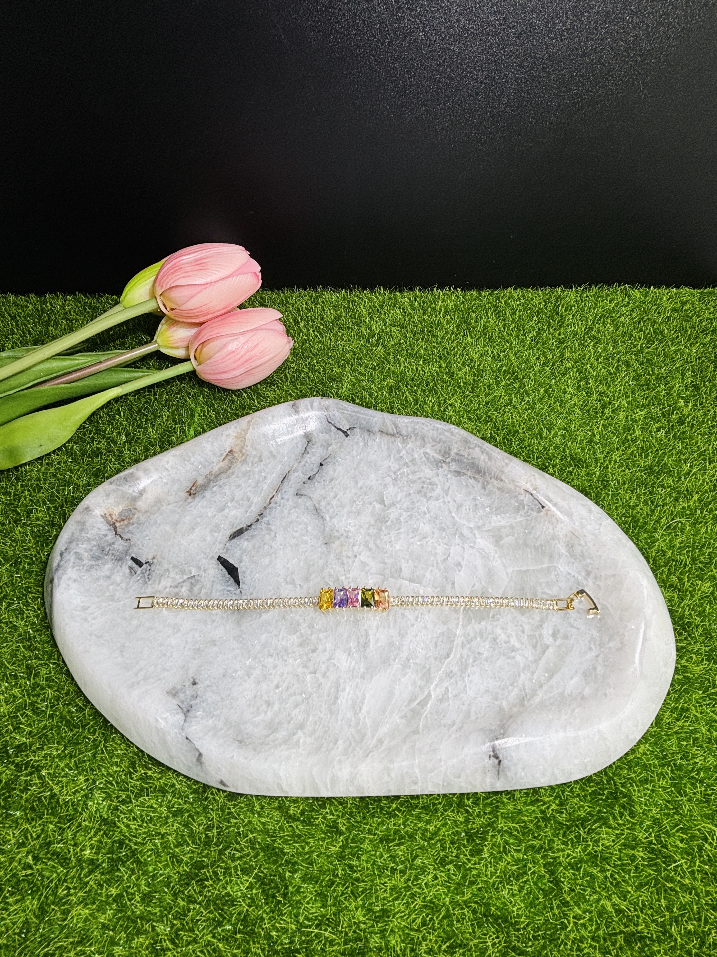 Moissanite Bracelet Colourful Gold MBG21