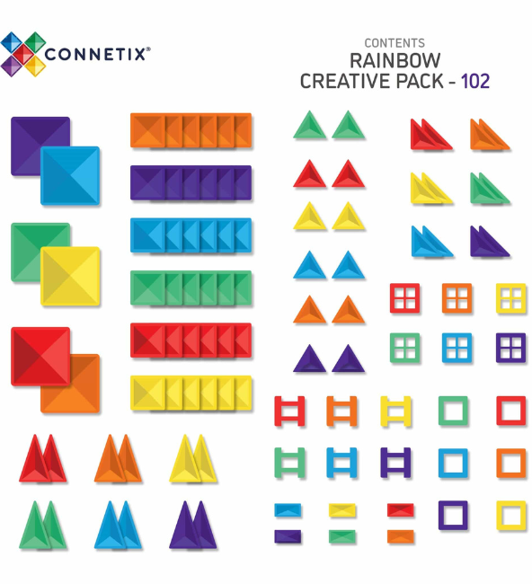 Connetix Tiles 102pc Rainbow Creative Pack *NEW*
