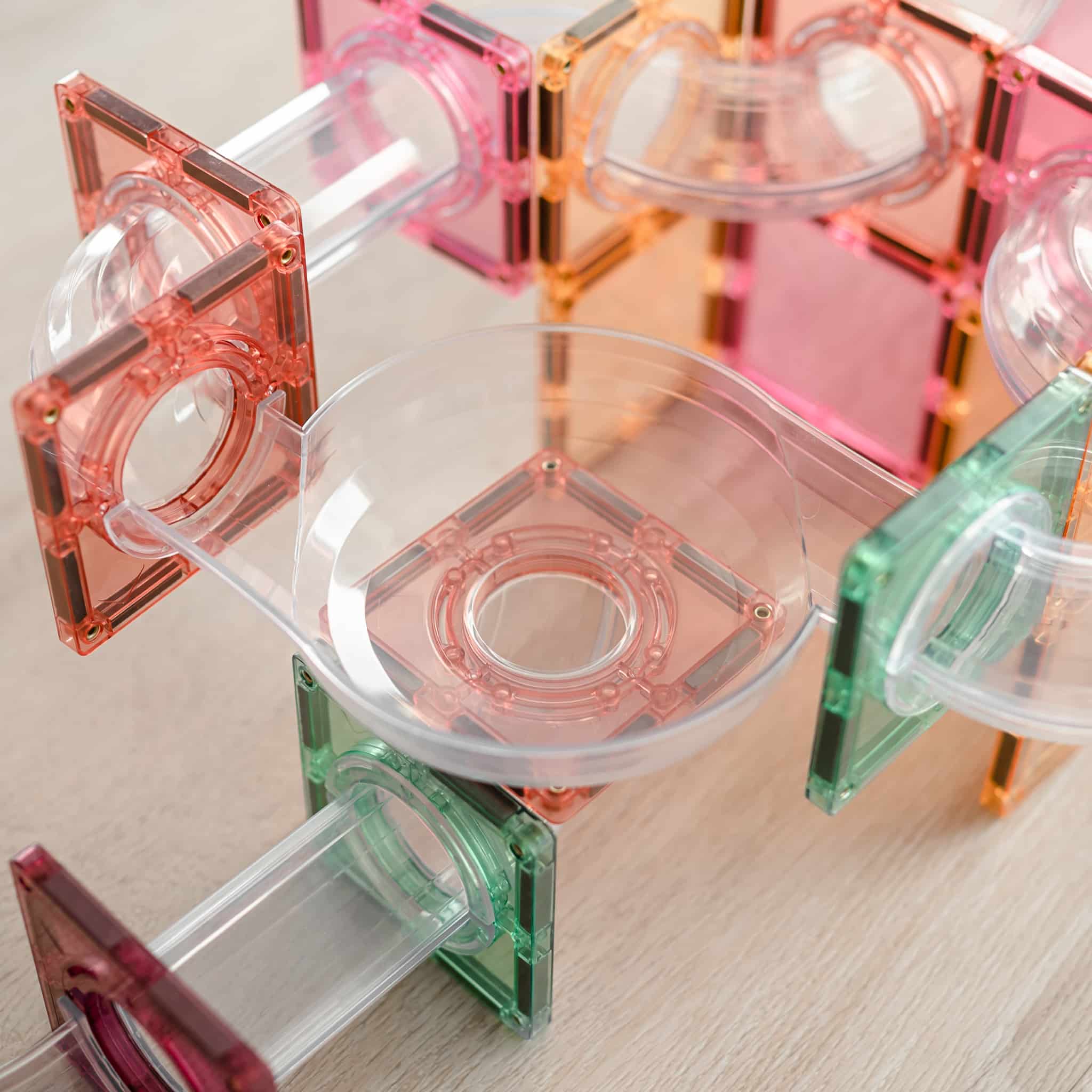 80pc Pastel Ball Run Expansion Connetix Tile for Open Ended Play