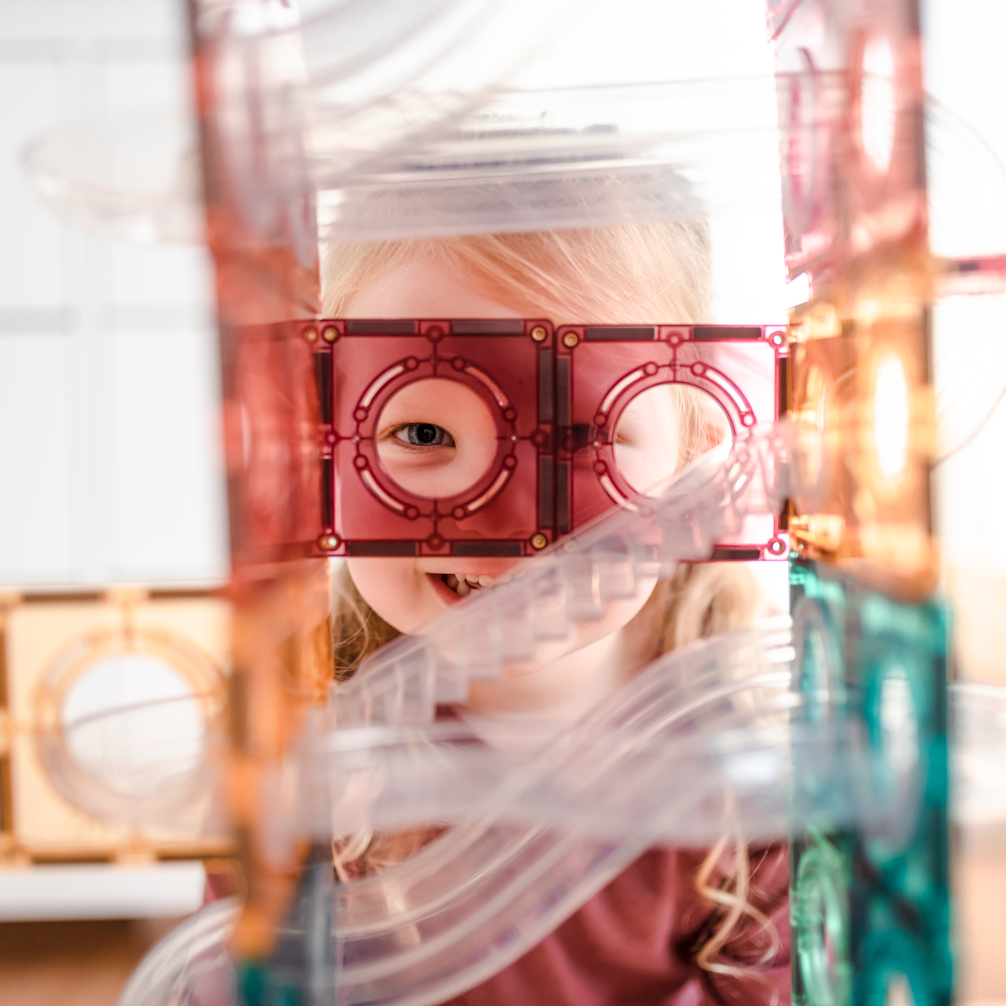 80pc Pastel Ball Run Expansion Connetix Tile for Open Ended Play