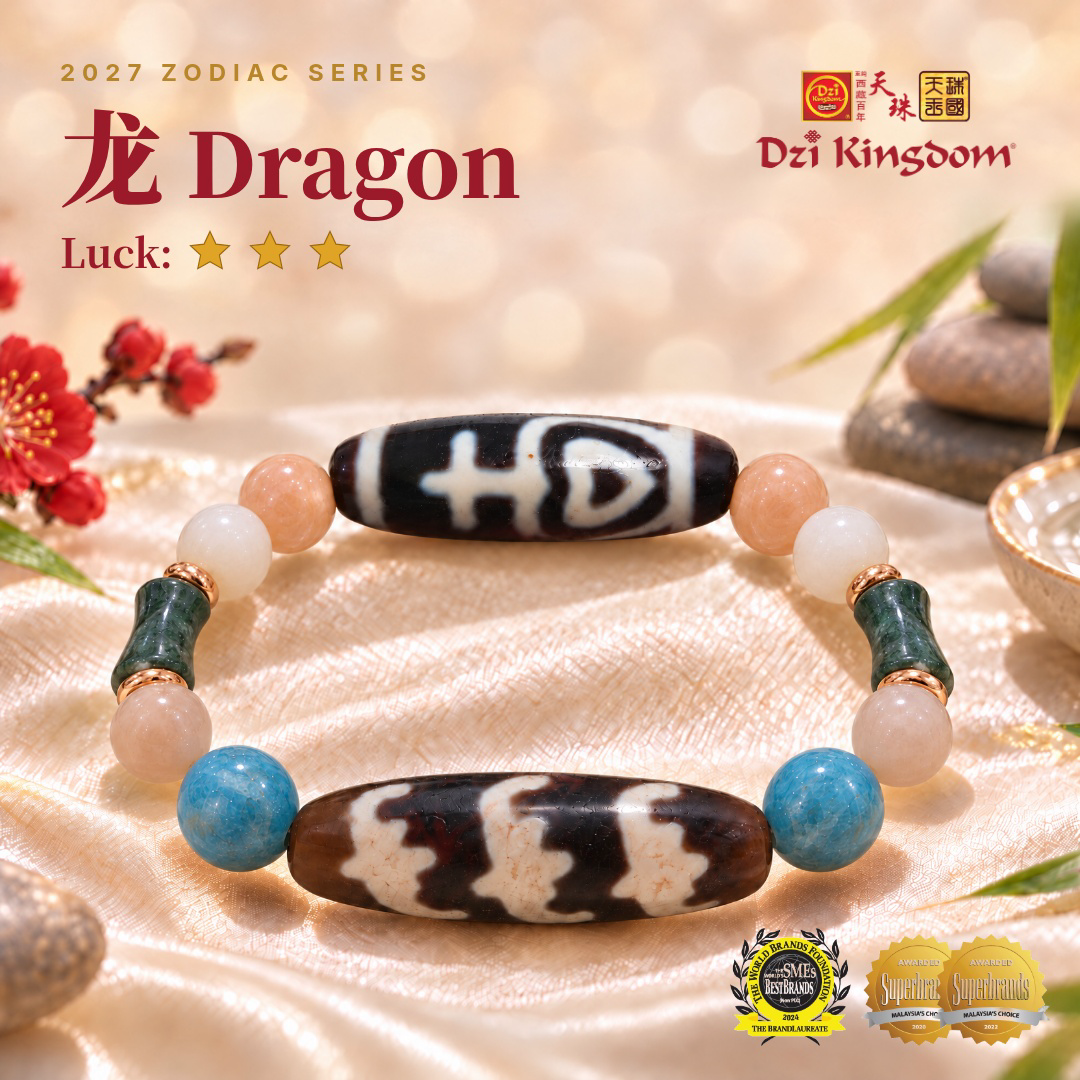 【Powerful Edition】2027 Zodiac Dragon Combo Dzi Bracelet
