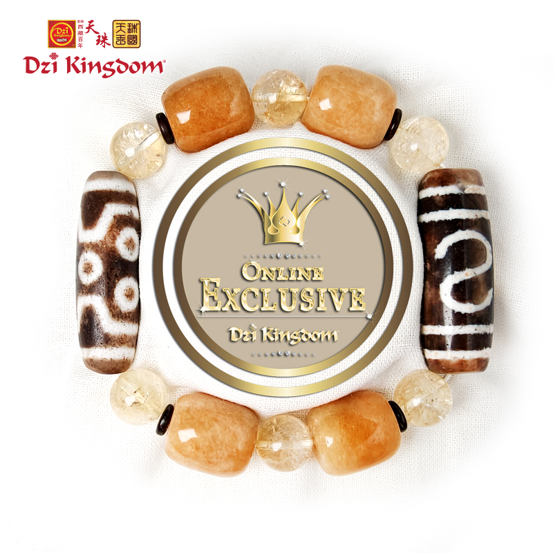 【LIMITED】 Johkang Dzi Combo Prosperity Wealth Powerful Dzi Combo Bracelet 横财就手 老天珠组合