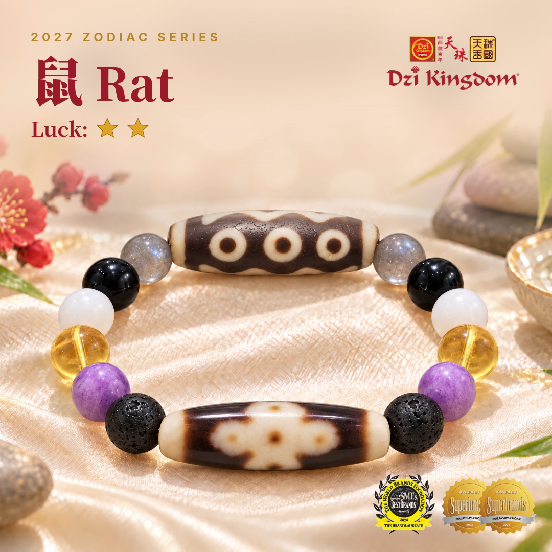 【Powerful Edition】2027 Zodiac Rat Combo Dzi Bracelet