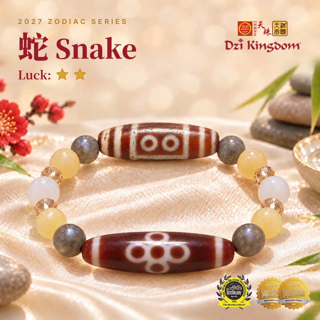 【Powerful Edition】2027 Zodiac Snake Combo Dzi Bracelet