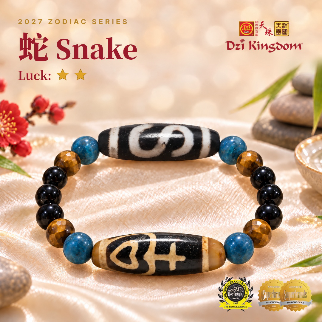 【Powerful Edition】2027 Zodiac Snake Combo Dzi Bracelet