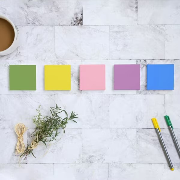 3M Post-it Notes Cube 654-5AU, Floral Fantacy, 3" x 3", 5 Assorted Neon Colours, 500'S/PACK