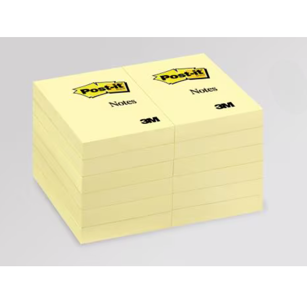 3M Post-it Notes 656 Yellow 2" x 3" 100'S (12PADS/PACK)