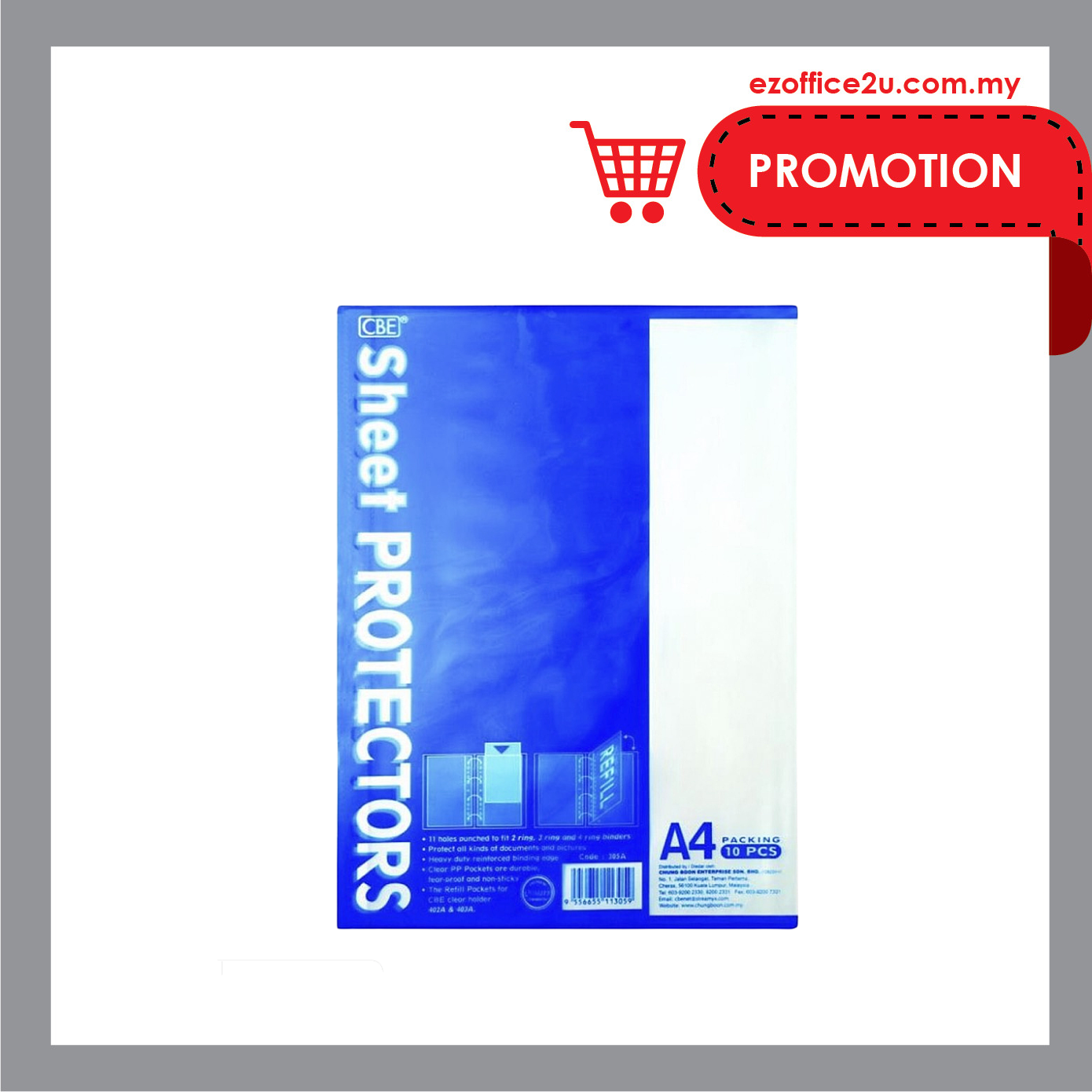 CBE 305A Sheet Protectors (10's/pack) - A4