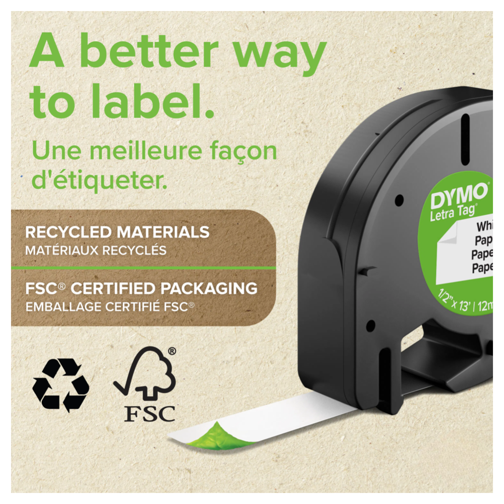 DYMO 12mm x 4m LetraTag Plastic Tape - Clear