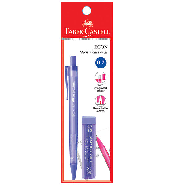 Faber-Castell 134202 ECON Mechanical Pencil 0.7mm (Free 1 tube Faber-Castell Pencil Lead)