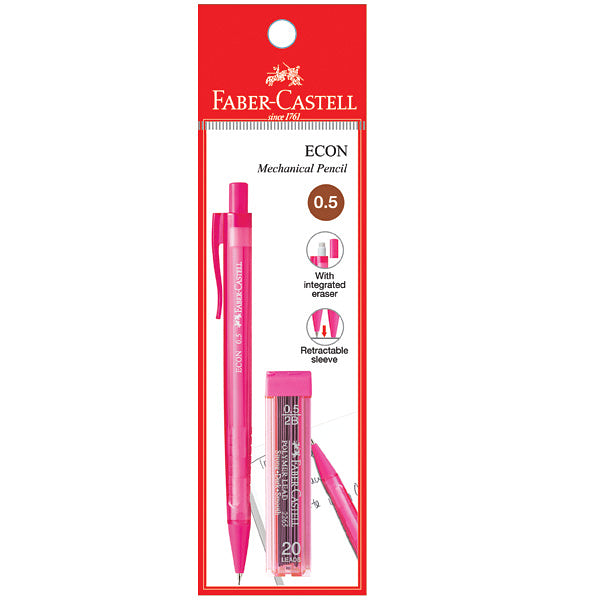 Faber-Castell 134205 ECON Mechanical Pencil 0.5mm (Free 1 tube Faber-Castell Pencil Lead)