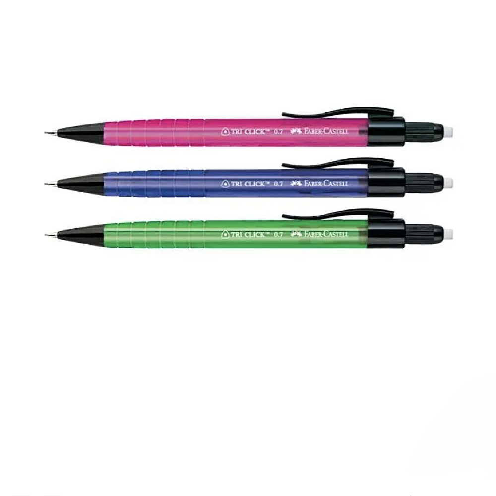 Faber-Castell 136003 Tri Click Mechanical Pencil 0.7mm (Free 1 tube Faber-Castell Pencil Lead)