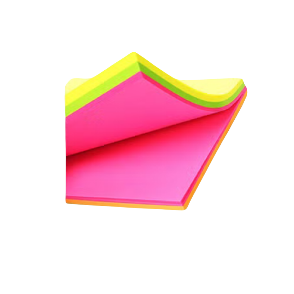 M&G Neon Sticky Notes YS-182, 2" x 3", 4 Assorted Neon Colours, 100'S/PACK