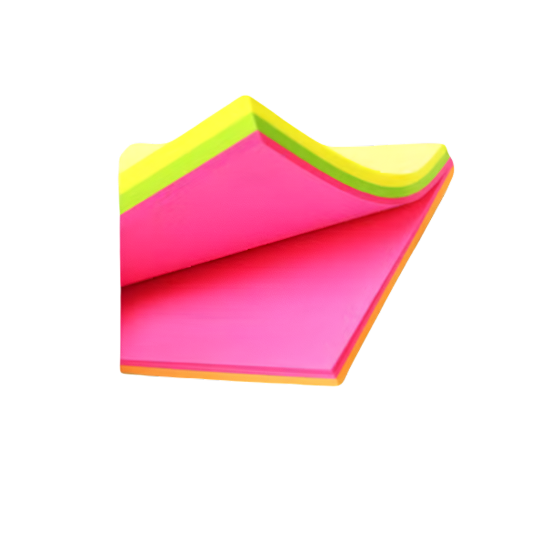 M&G Neon Sticky Notes YS-183, 3" x 3", 4 Assorted Neon Colours, 100'S/PACK