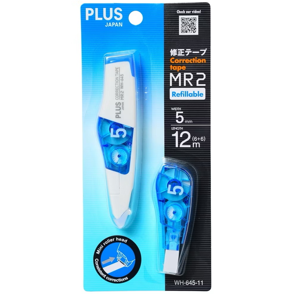PLUS Whiper MR2 WH-645-11 Correction Tape + 1Refill Set 5mm x 12m