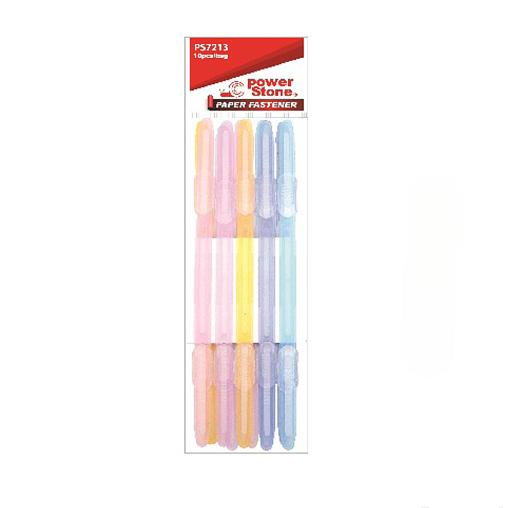 Power Stone PS7213 Plastic Paper Fastener (10pcs/bag) - Assorted Colours