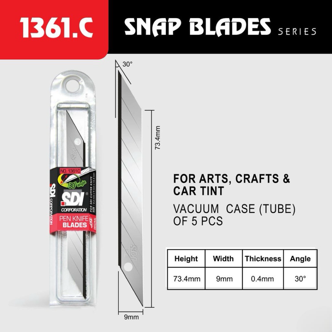 SDI NO. 1361C Cutter Blade 9mm, Small (5BLADES/CASE)