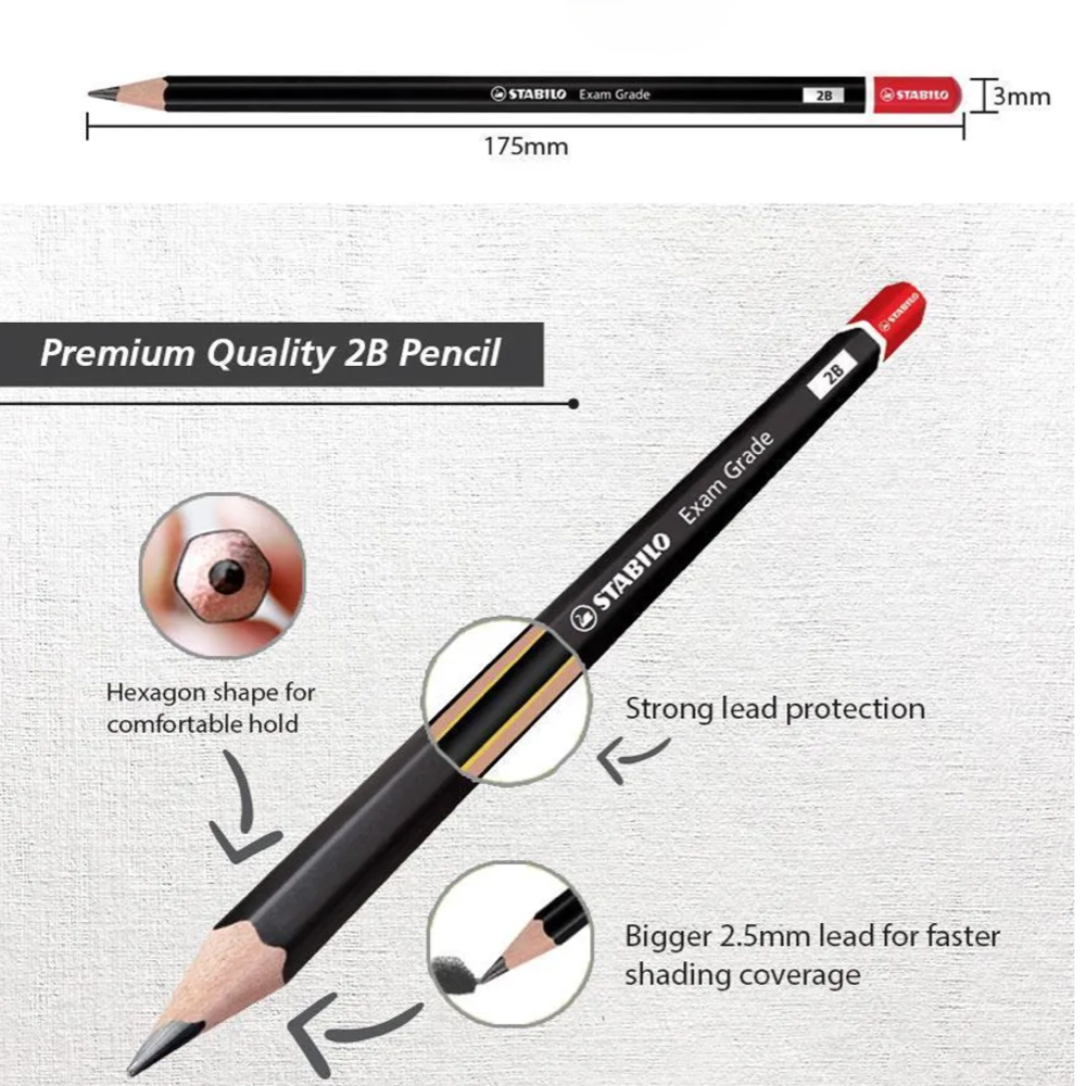 Stabilo 288BL6S1 Exam Grade 2B Pencil Set (6PCS/BLISTER CARD)