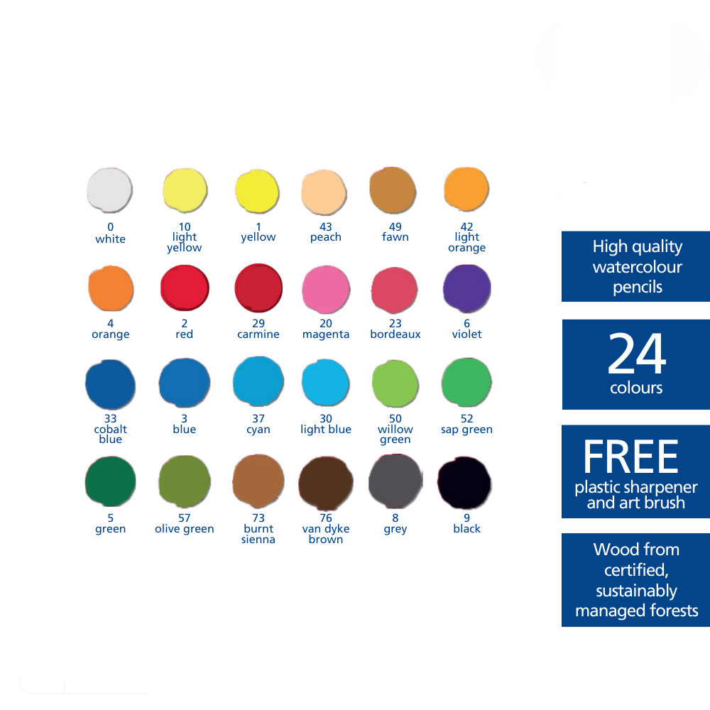 Staedtler LUNA Watercolour Pencils (Classic) - 24 Long
