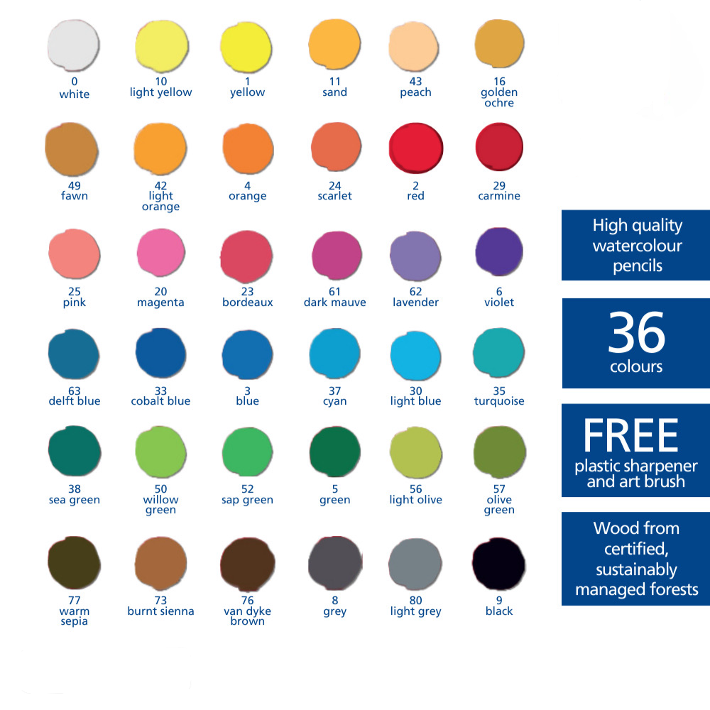 Staedtler LUNA Watercolour Pencils (Classic) - 36 Long
