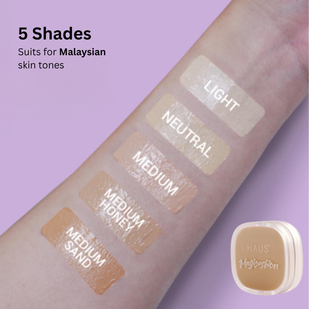 HAUS Cosmetics MagicDuo Foundation Cushion Powder - MagicPinky + MagiCushion | Full Coverage