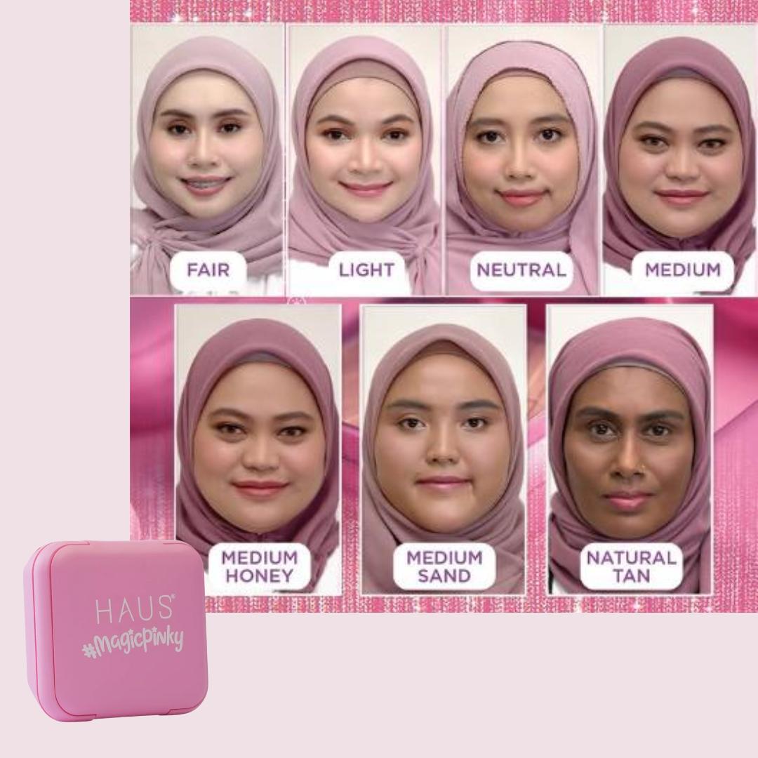 HAUS Cosmetics MagicDuo Foundation Cushion Powder - MagicPinky + MagiCushion | Full Coverage