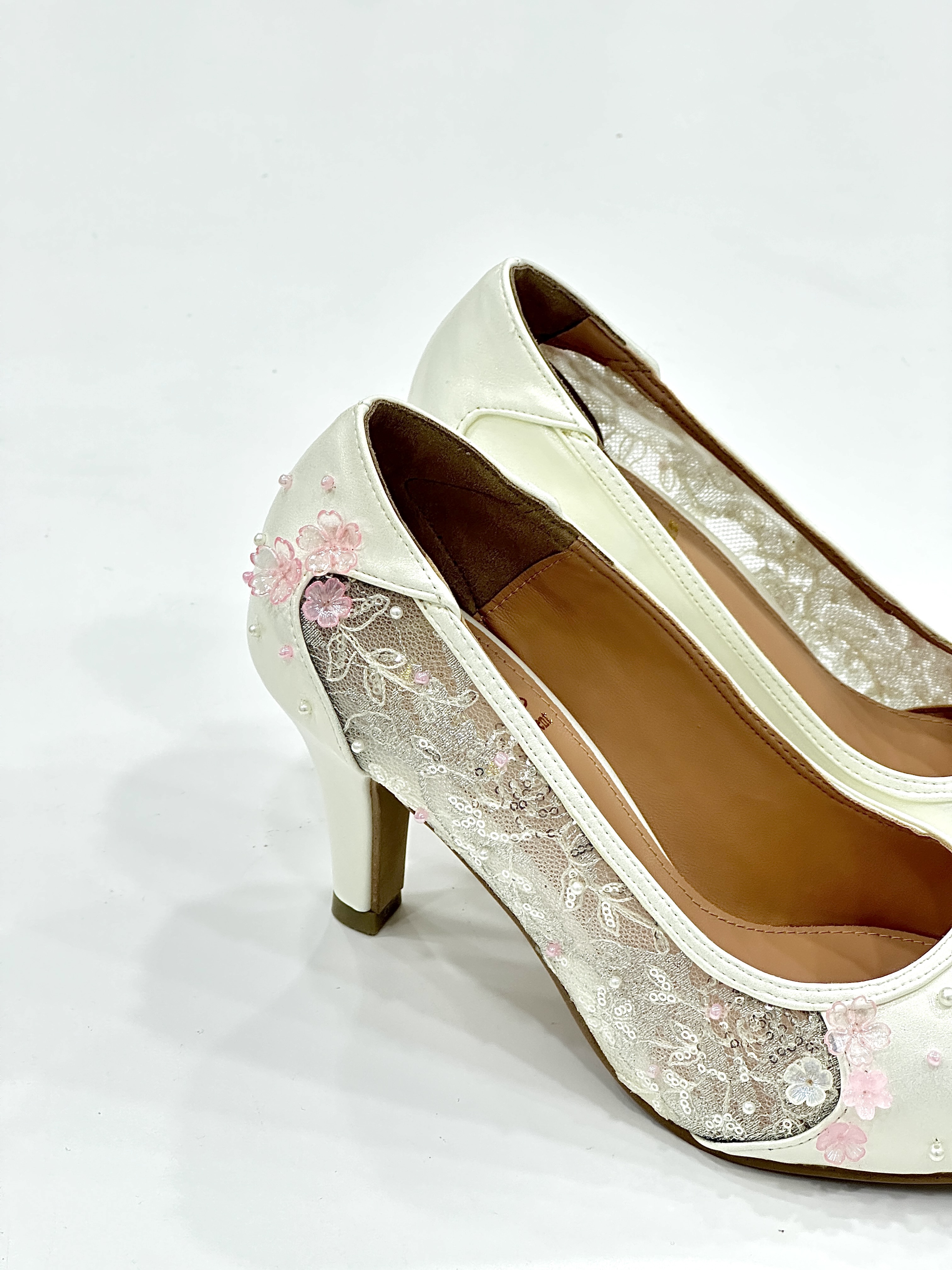Floral Custom Wedding Heel Pumps