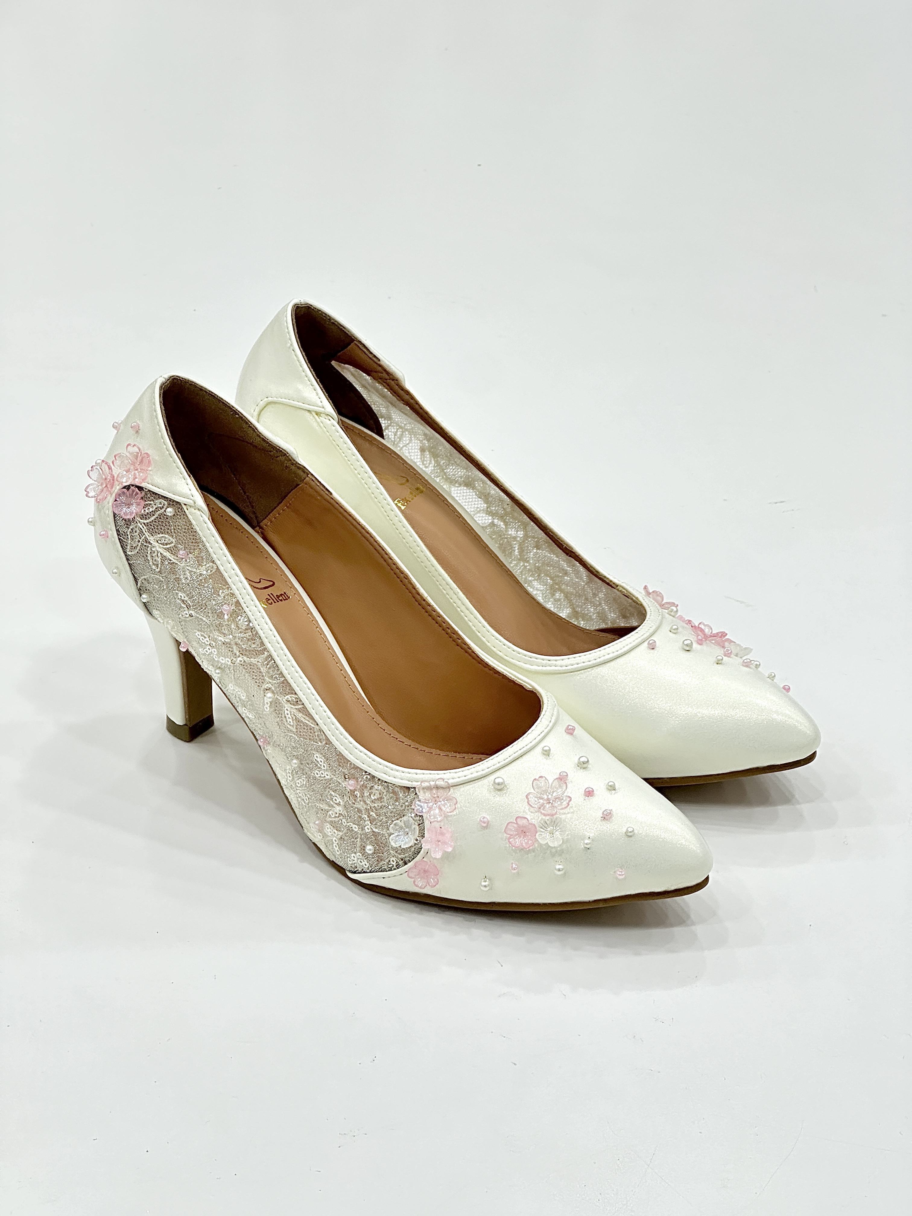 Floral Custom Wedding Heel Pumps