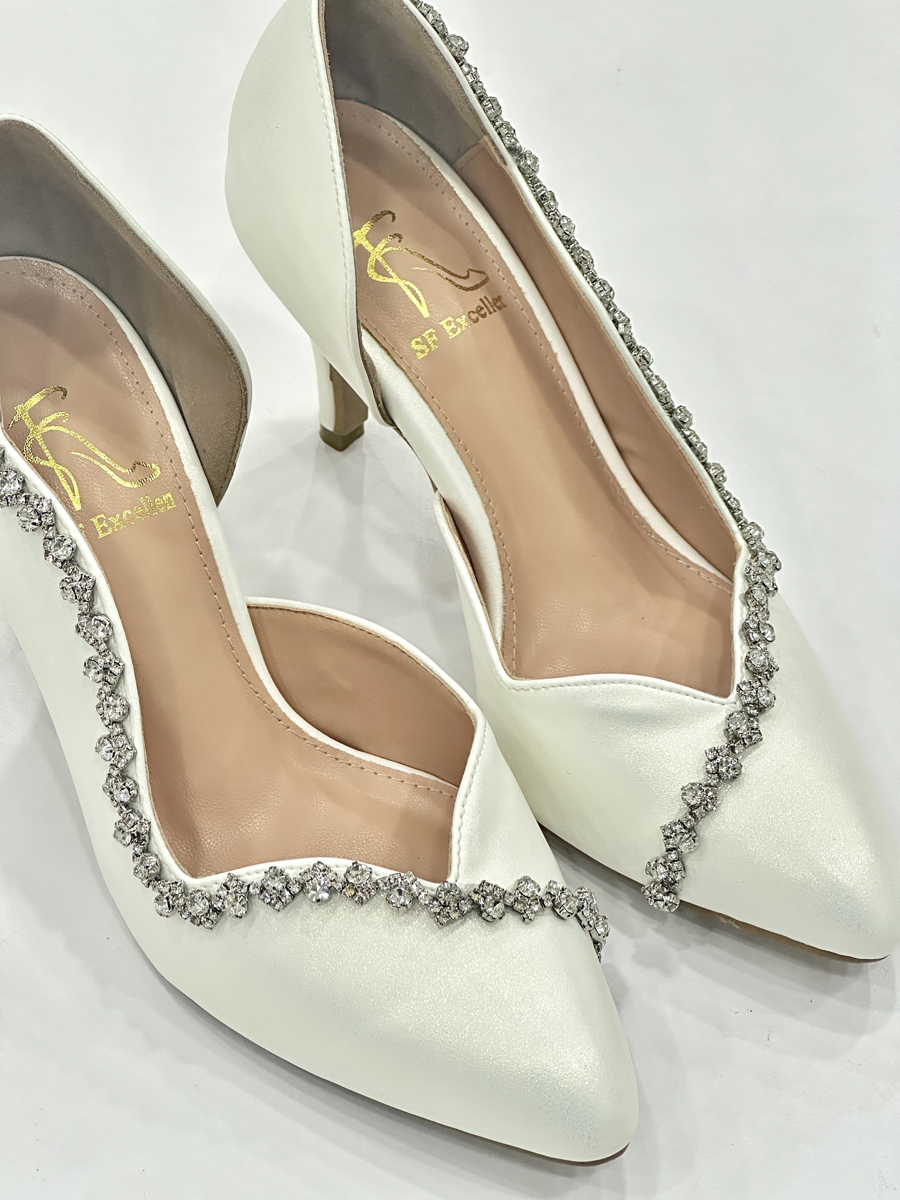 SF Excellent Ready-Made Wedding Shoes with Add-On Embellishment