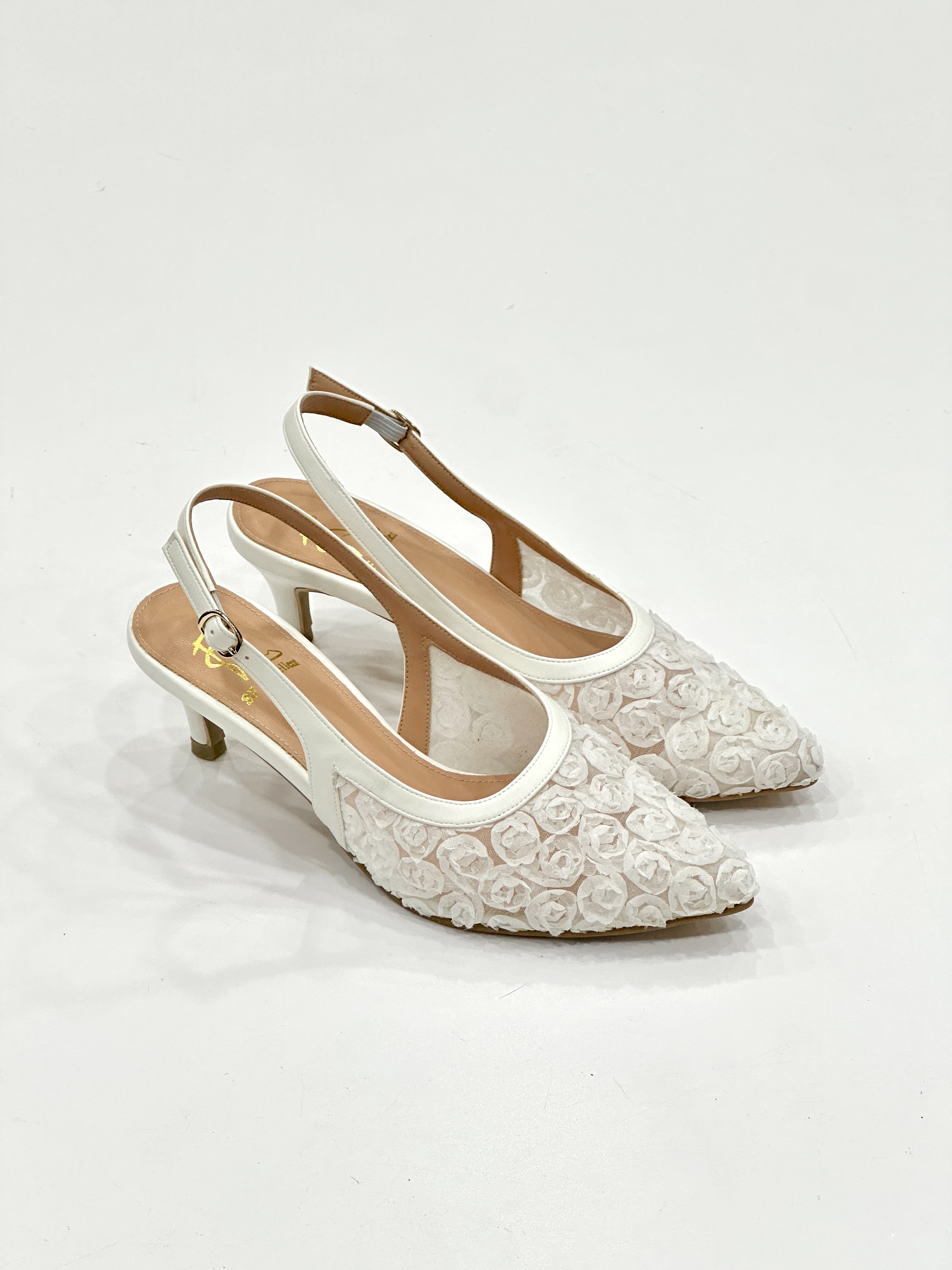 Suzana Flower Slingback Heels
