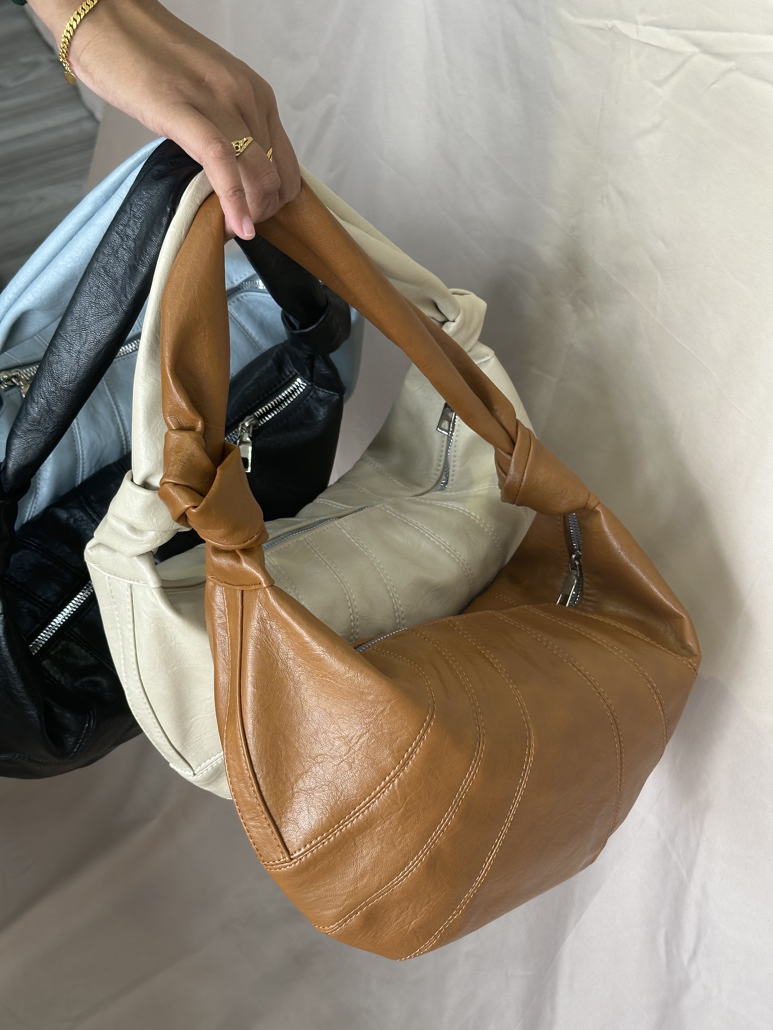 Tani Curved Hobo Bag
