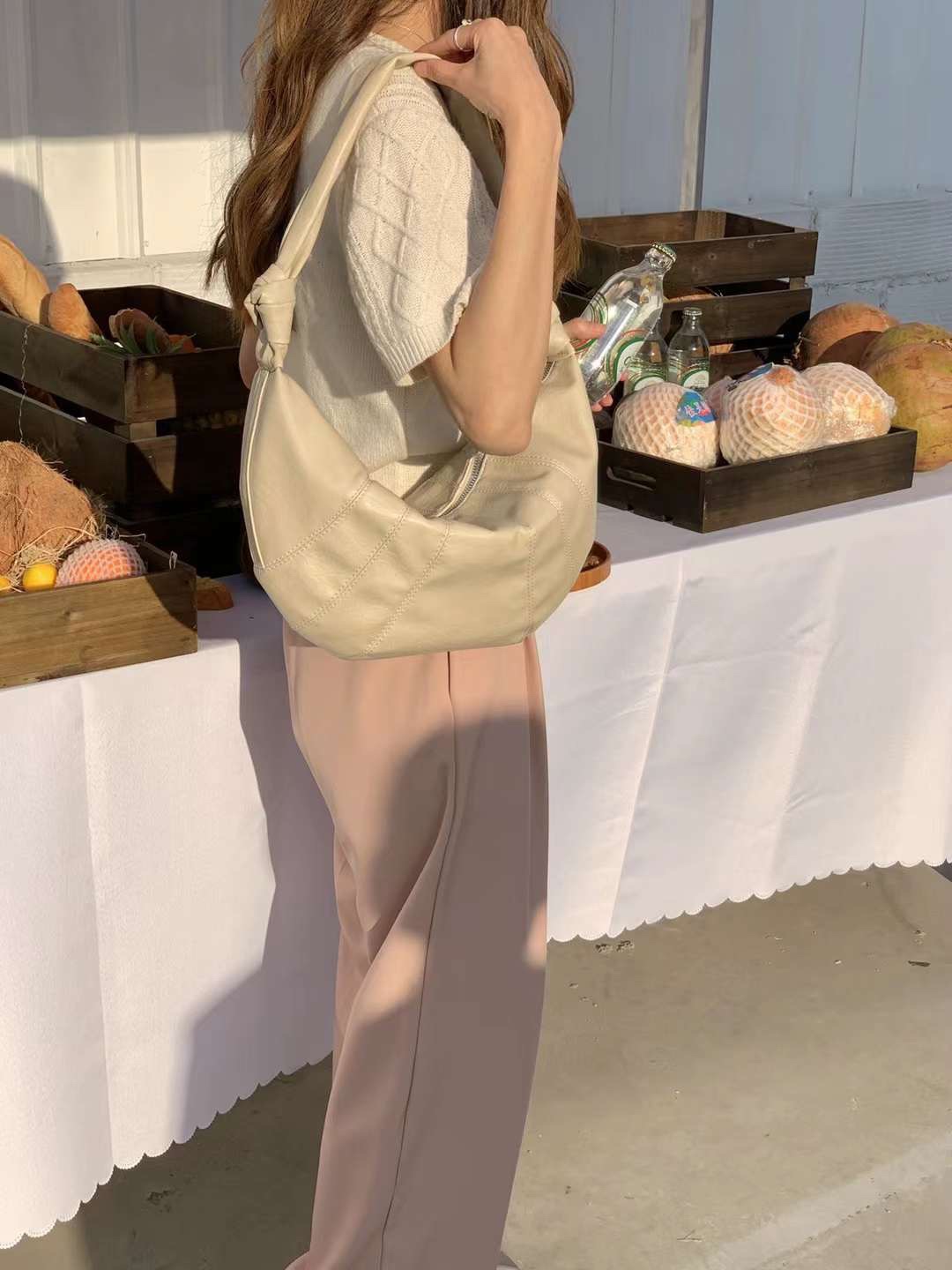 Tani Curved Hobo Bag