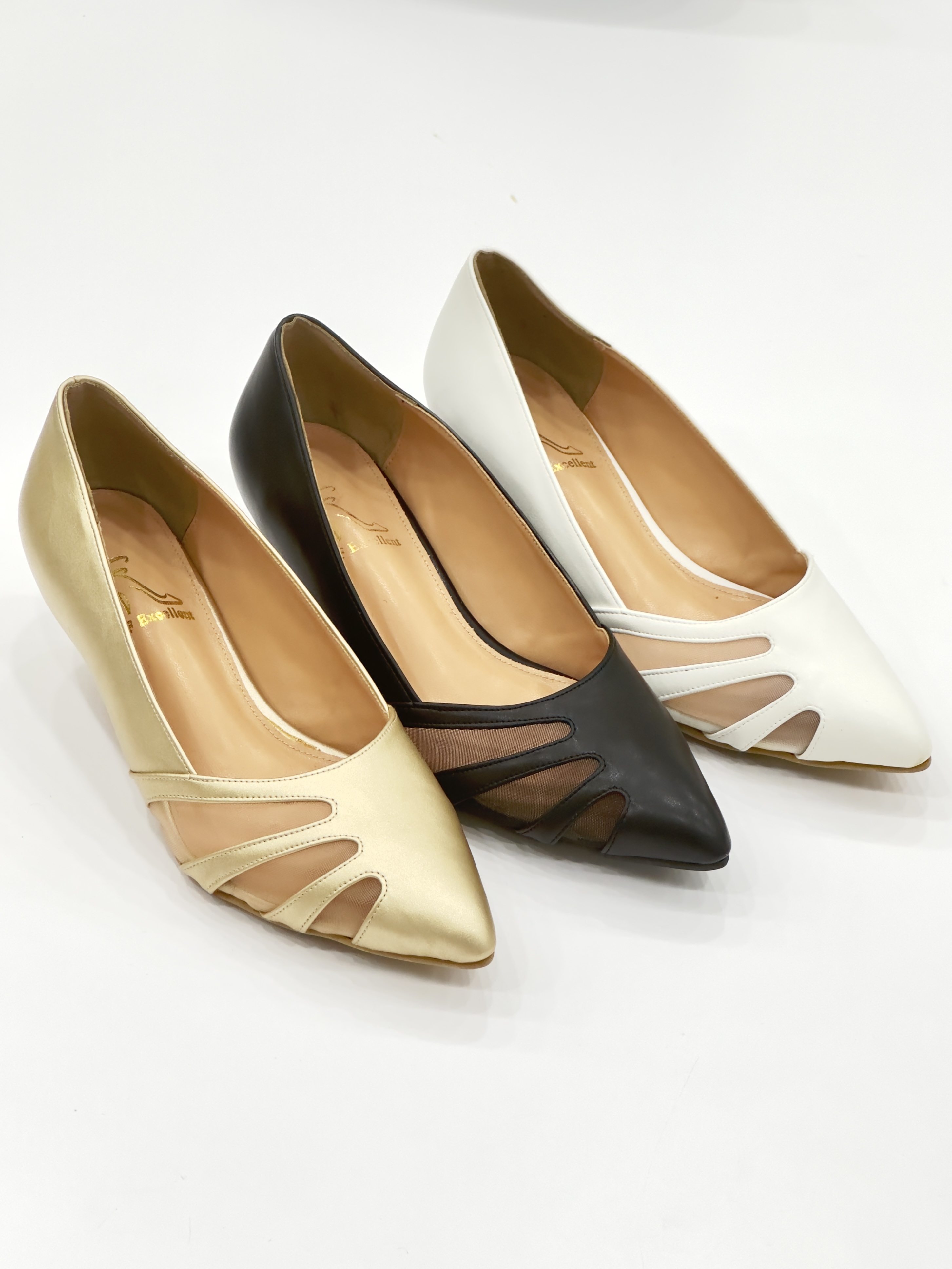 Shbellow Mesh Pumps Heels