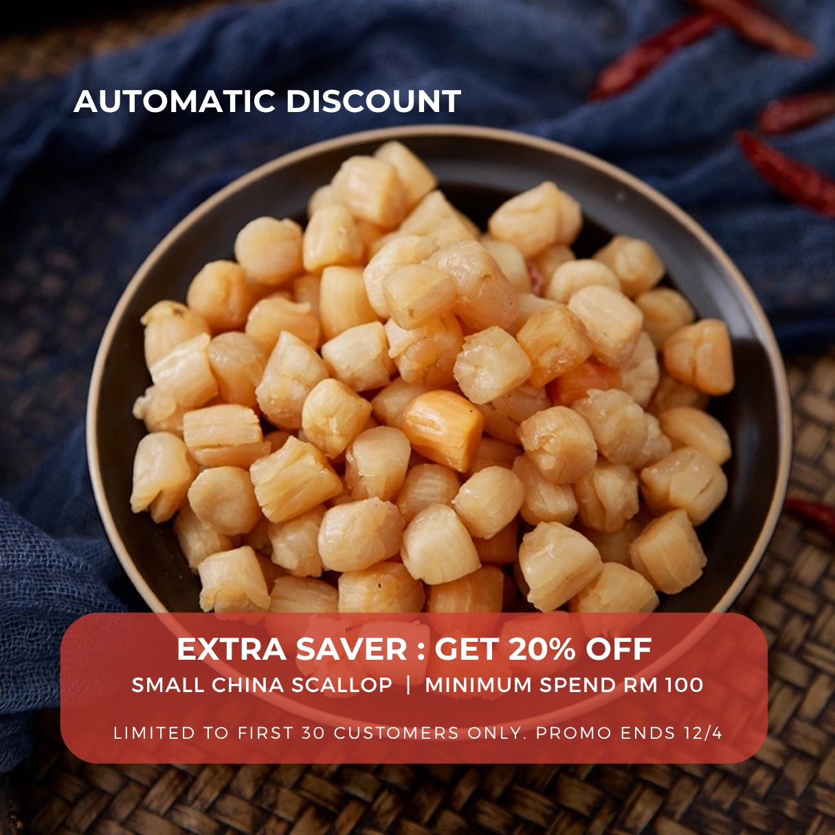 Small China Scallop 小圆颗中国干贝 150g