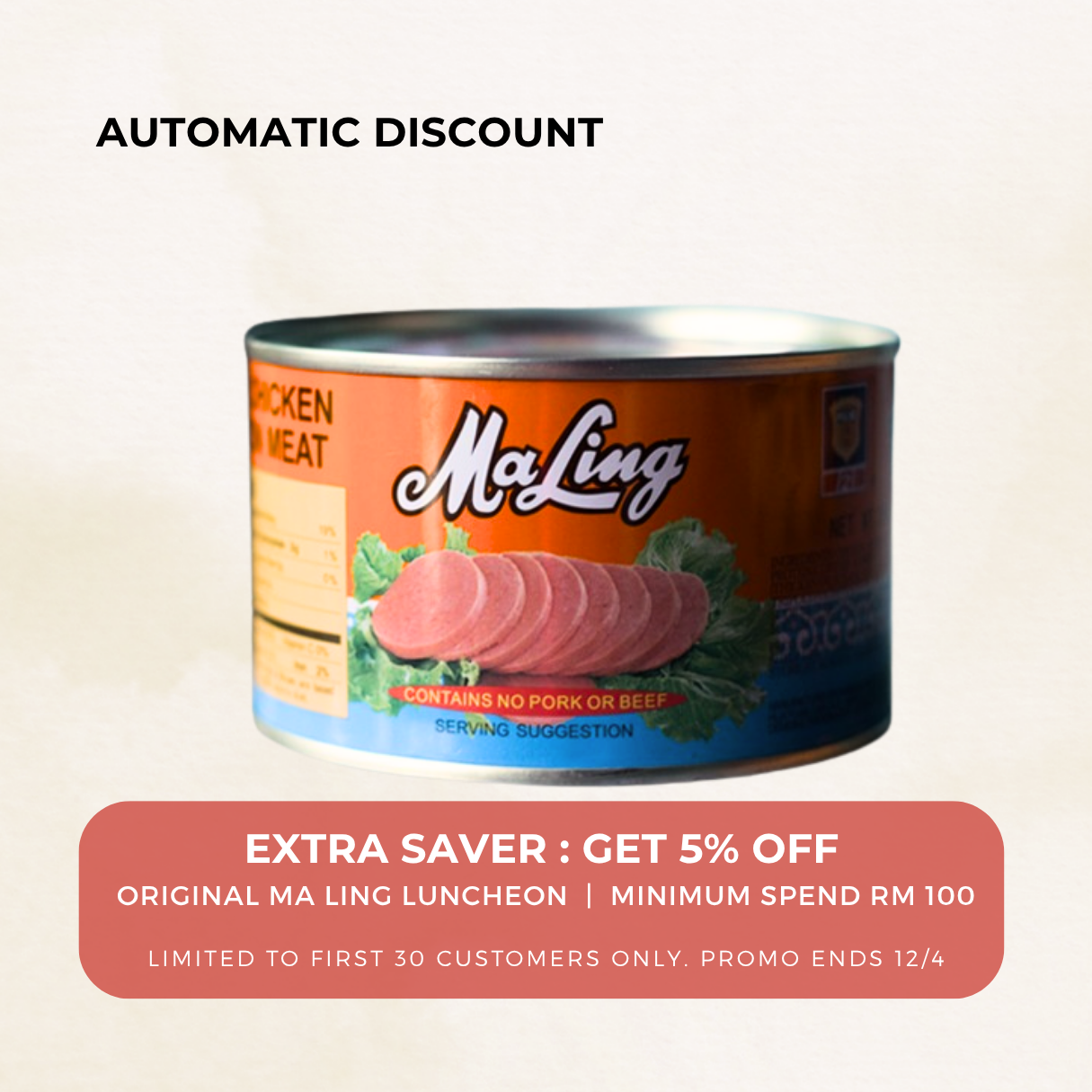 Original Maling Premium Luncheon Meat 梅林优质午餐肉  397g