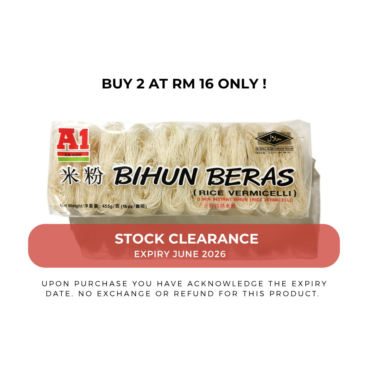 A1 Thai Rice Vermicelli A1米粉 455g