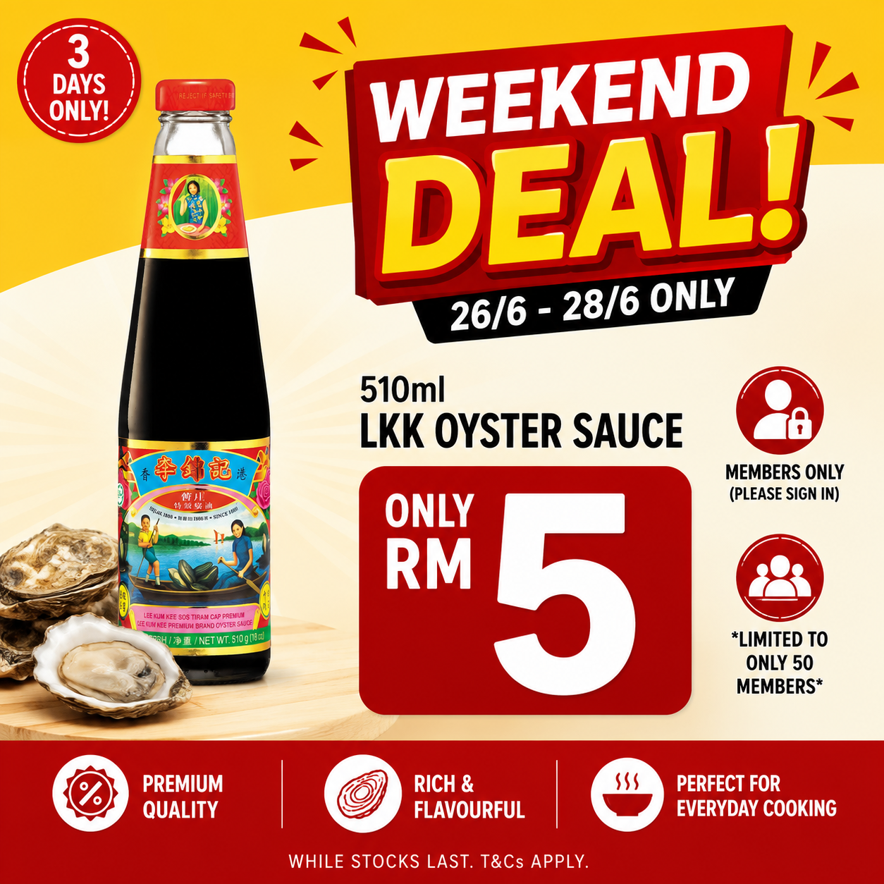 Lee Kum Kee Oyster Sauce 510ml (Limited Deal)