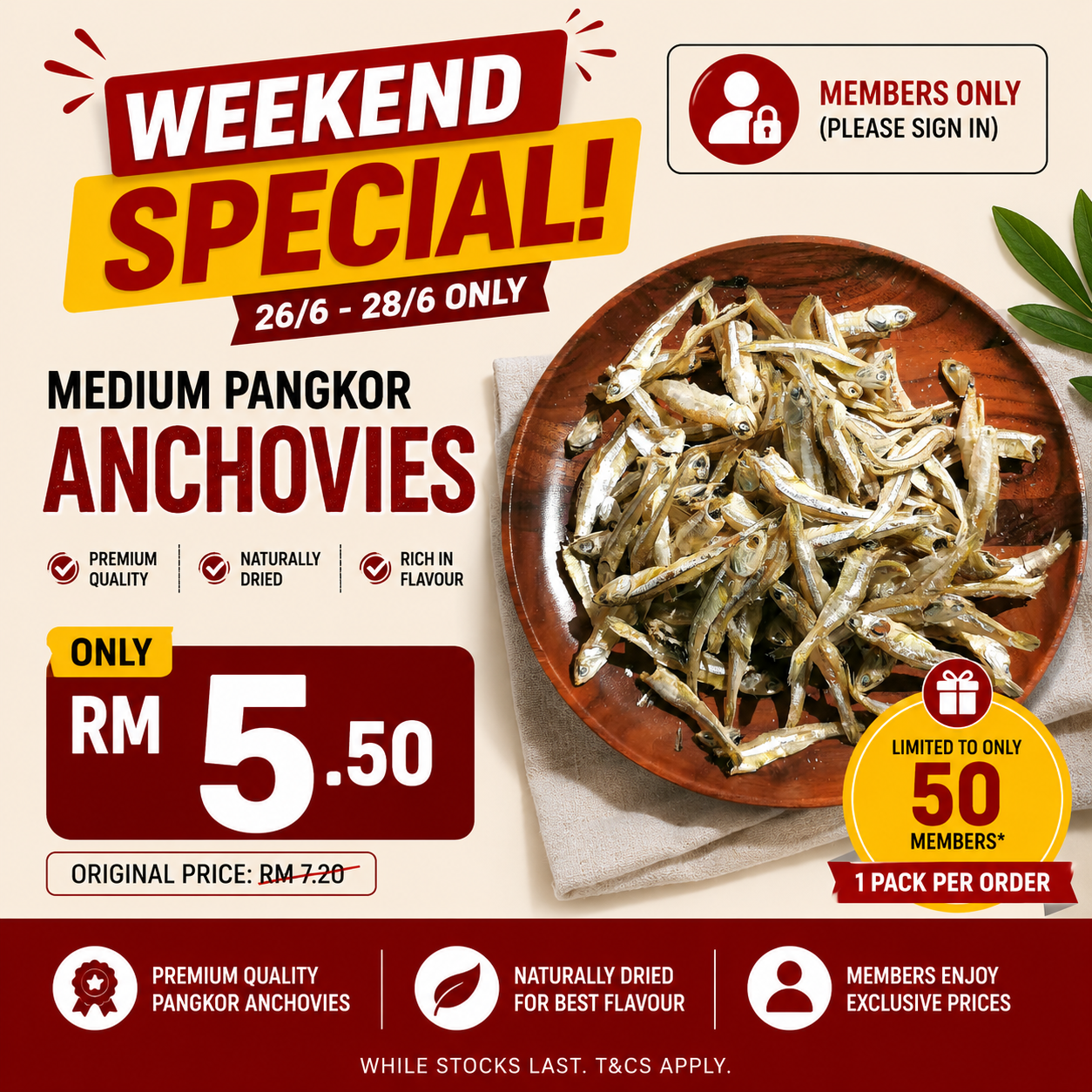 Pangkor Dried Anchovy 150g (Limited Deal)