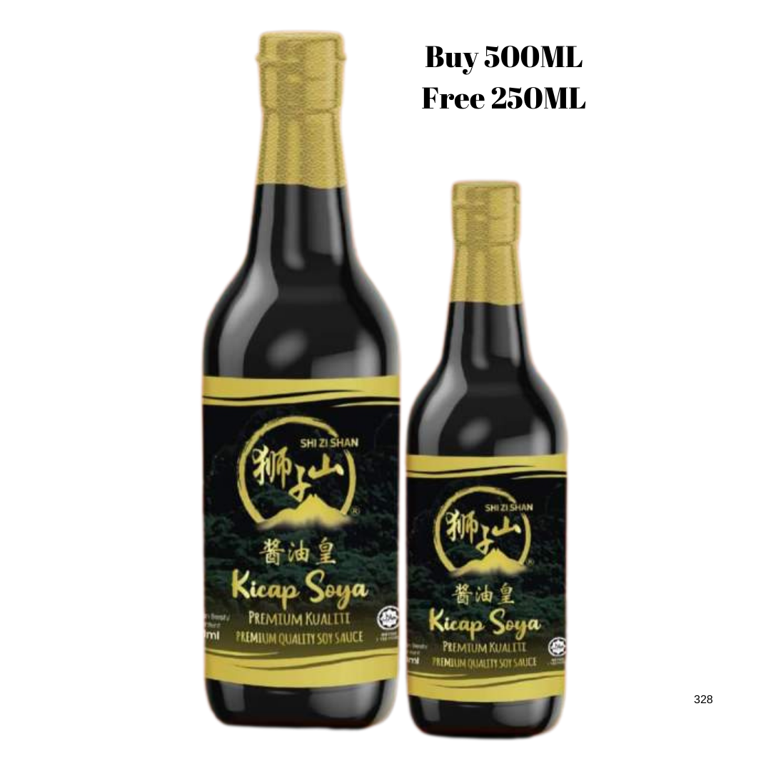 Shi Zi Shan Premium Soy Sauce +  Free Pack Premium soy sauce 狮子山酱油皇加送版