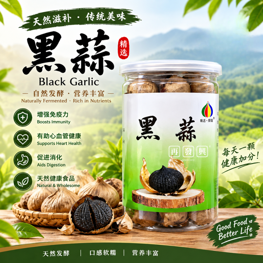 Smoke Solo Garlic in Can 腌制黑独子蒜 ±500g