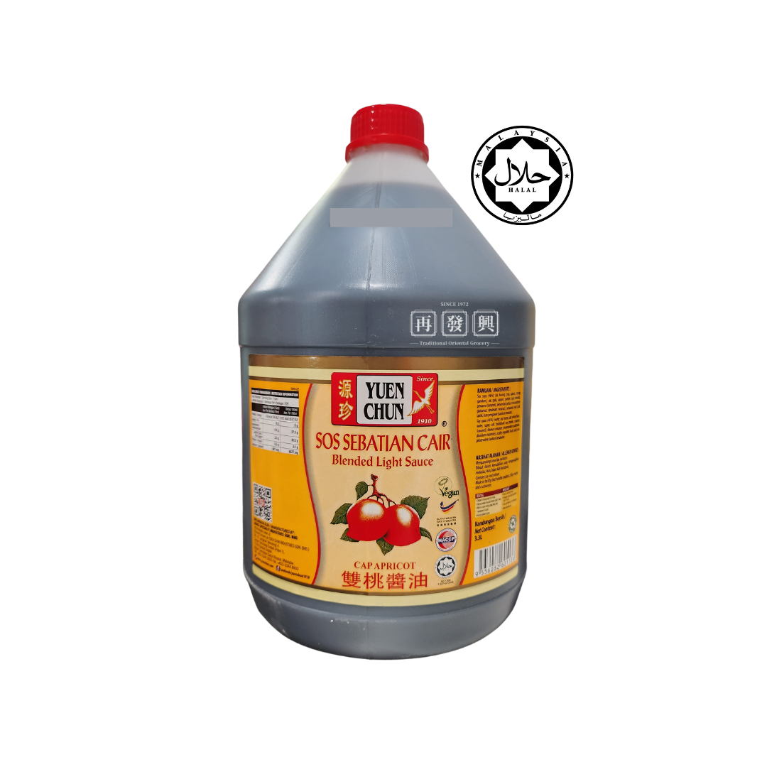 Yuen Chun Cap Apricot Blended Light Sauce 源珍双桃酱油 3.3ltr