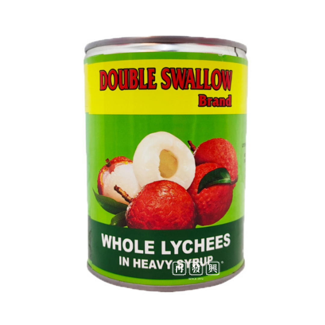 Double Swallow Brand Whole Lychees In Heavy Syrup 双燕牌整粒黑叶荔枝 567g